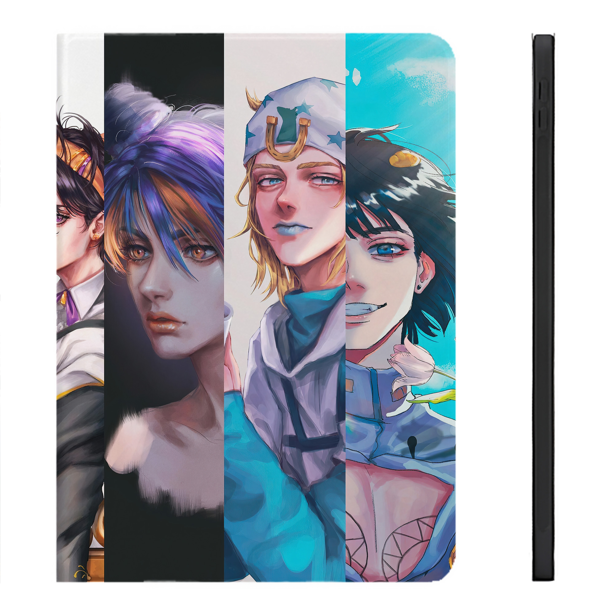 （画像用） ジョジョの奇妙な冒険 JoJo's Bizarre Adventure IPadケース ペンホルダー付き ブックスタイルデザイン